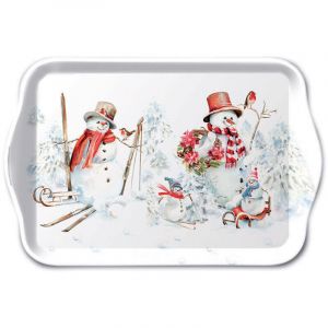 Ambiente Mini plateau de Noël bonhommes de neige à la montagne