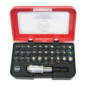 Wiha 79791-08VH bit Box-Coffret d'embouts de vissage avec Code Couleur et Porte-Embouts (31 pi&egrave;ces), Rouge, 0
