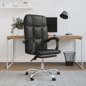 Image de VidaXL Fauteuil inclinable de bureau Noir Similicuir Black