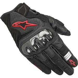 Image de Alpinestars Gants textile/cuir SMX-1 Air V2 noir/rouge fluo - L