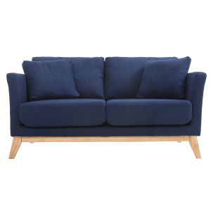 Miliboo Canapé scandinave 2 places déhoussable bleu foncé OSLO