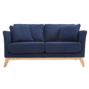 Miliboo Canapé scandinave 2 places déhoussable bleu foncé OSLO