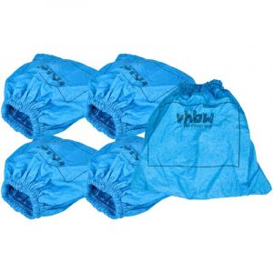 Vhbw 5x Filtres textiles compatible avec Lidl / Parkside PNTS 1250 aspirateur sec et humide - Sac filtrant, lavable, bleu