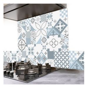 Image de Tesa Ciment Style Gris Bleu Fond de hotte ALU L 60xH 70cm