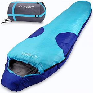 Deuba Sac de Couchage sarcophage 230x82cm Camping Bleu Sac Momie Jusque -13&deg;C