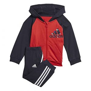 Adidas I BOS Logo FZ Set, Top:Vivid Red Bottom:/White, 1218 Unisex-Baby