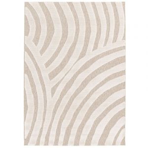 Bobochic Tapis Tapis poil ras vilma motif abstrait 200x290 Beige - Beige