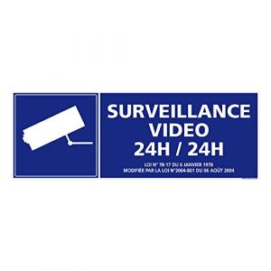 Image de Signaletique.biz France - Panneau Information Surveillance Vidéo 24 h/24. G0325. Signalisation Information Sécurité. Autocollant, pvc ou Alu