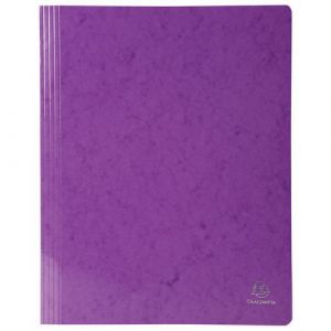 Exacompta Lot de 25 chemises à lamelle carte lustrée pelliculée 355gm² Iderama - A4 - Violet - 380812B