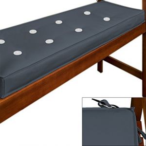 Deuba Coussin pour banc Gris - Assise Banc- Meuble Mobilier de jardin 145x45cm
