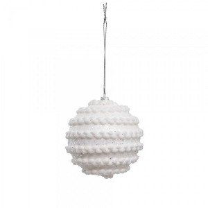 Image de Lot de 4 boules de No&euml;l (D80 mm) Maille Blanc