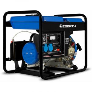 Eberth 5,7 CV Diesel generateur electrique e-start 1-phase GG1-ERD3000E-1 avec une puissance maximale de 3000 watts 2x 230V et 1x 12V