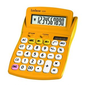 Lexibook Calculatrice de Bureau FRUITIES avec écran inclinable, 10 Chiffres, Fonctions Basiques et avancées, Larges Touches, Solaire et à Piles, Jaune, C210D