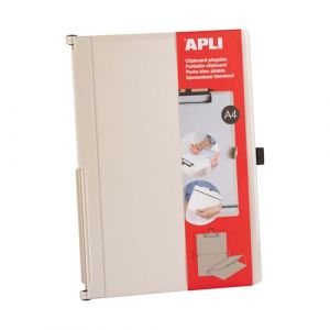 APLI 19646A - Clipboard pliable A4 blanc presse-papiers plastique ABS