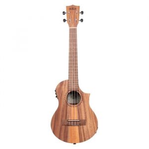 Kala Teak Tri-Top Tenor Ukulele with CUTAWAY & EQ Built-In Pickup and Tuner Padded Gig Bag