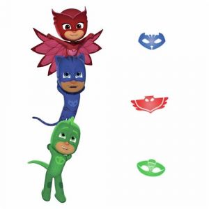 ROOMMATES RMK3940GM PJ Masks Superh&eacute;ros autocollants muraux &agrave; d&eacute;coller et &agrave; coller, rouge, bleu, vert