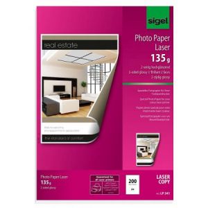 Sigel LP341 - Etui de 200 feuilles de papier photo recto-verso, A4, 135 g/m²