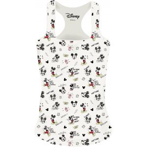 Top de Mickey & Minnie Mouse Croquis L à XL pour Femme blanc