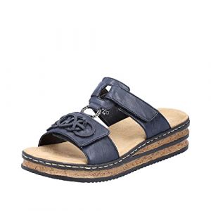 Rieker Femme 62936 Sandale, Bleu, 42 EU