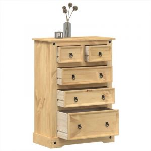 VidaXL Commode Corona 80x43x114 cm bois massif de pin