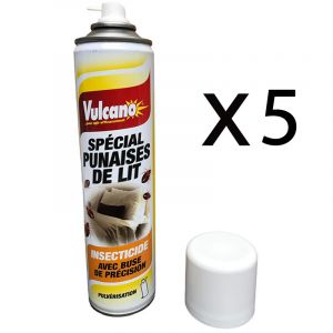 Tout Pour Les Nuisibles - A&eacute;rosol Vulcano sp&eacute;cial punaises de lit, 400 ml - Lot de 5