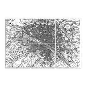 Wadiga Stickers pour Carrelage Noir et Transparent Paris - Set de 6