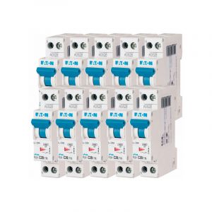 Eaton Lot de 10 disjoncteurs 20A PLG, Ph+N 4,5kA (EN 60898) courbe C