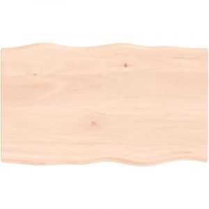 VidaXL Dessus de table bois chêne massif non traité bordure assortie