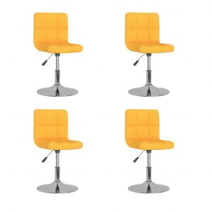 VidaXL Chaises pivotantes de salle ? manger 4 pcs Jaune Tissu