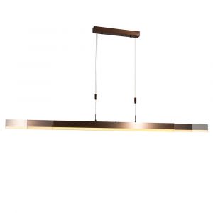 Qazqa Suspension réglable bronze foncé avec LED dimmable - Lamba