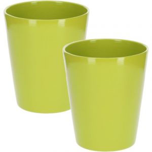 Lot de 2 pots de fleurs en céramique pour orchidées Hauteur 150 mm Diamètre 120 mm Vert - Kotarbau