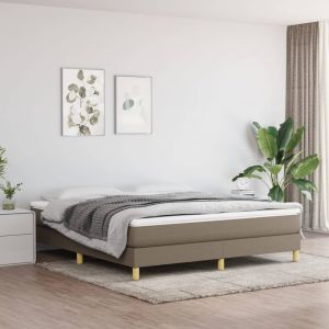 Image de VidaXL Sommier à ressorts de lit Taupe 160x200 cm Tissu