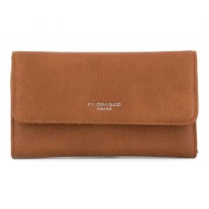 Flora Co Paris - Porte Chéquier Femme Pu Cuir Souple - Camel