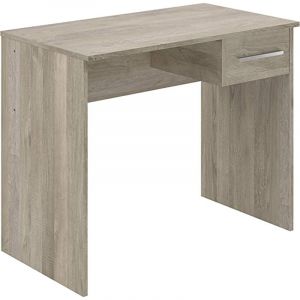Pegane Bureau en melamine coloris chene - Longueur 90 x profondeur 50 x Hauteur 75 cm -