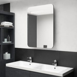 VidaXL Armoire de salle de bain à miroir LED Gris 60x11x80 cm