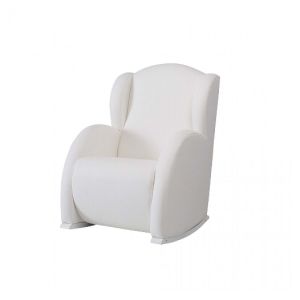 Image de Fauteuil Bascule Flor Slow System Blanc Simili Cuir Blanc Neuf