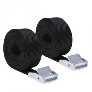 Image de Lot de 2 sangles d'arrimage avec boucle 25 mm x 5 m Noir Linxor