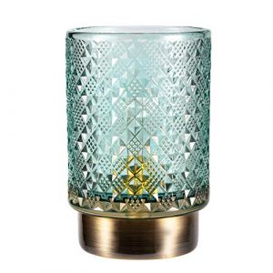 Image de Pauleen 48131 Modern Glamour Lampe Mobile Poser minuterie 6h Pile luminaire câble Turquoise Verre/Métal, 0.4 W