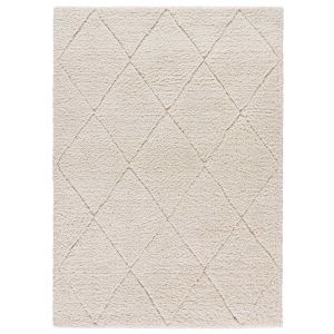 Tapis shaggy de style scandinave écru, 60x120 cm