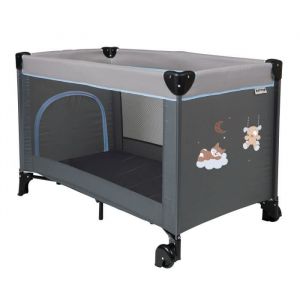 Image de Nattou Lit de voyage Jim & Bob - 60 x 120 cm - Structure en acier et tissu en polyester - Gris