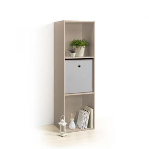 Image de Homea Cube de rangement avec 3 niches 100,8x34,4x29,5 cm taupe