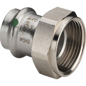Viega Sanpress Inox raccord 437589 15mmxG 3/4, acier inoxydable, joint plat, SC-Contur