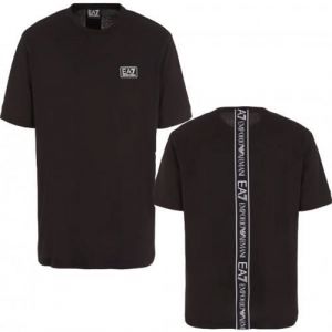 Image de Emporio Armani T-shirt EA7 Train Logo Series Back Tape manche courte noir blanc - XS