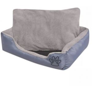 VidaXL Lit pour chiens avec coussin rembourré Taille XL Gris