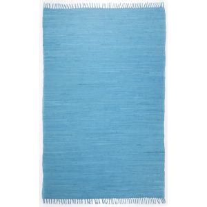 Theko Tapis réversible en coton - tissé à la main Turquoise 120x180