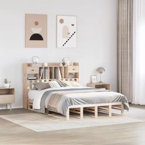 VidaXL Lit Bibliothèque Sans Matelas 140x190 Cm Bois De Pin Massif