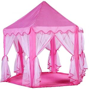 Xxl Grand Chateau En Tissu Rose Cabane Tente Maison Jouet Enfant Occasion