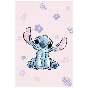 Jerry Fabrics Couverture polaire - LILO ET STITCH - Plaid Stitch - 100 x 150 cm - Rose - Lavable en machine
