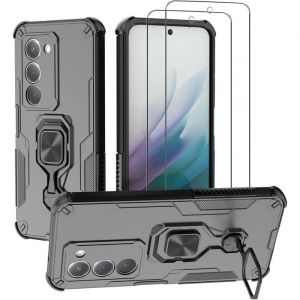 Novago Compatible avec Xiaomi Redmi 15 4G/5G - Coque Anneau béquille Anti Chute + 2 Films de Protection écran en Verre trempé