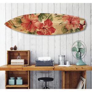 Hexoa HXA DECO - Planche de Surf Décorative,Multi choix, Décoration Murale, Impression sur Alu Dibond, Surf Vintage, 150x40 cm